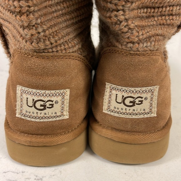 UGG 5817 Cardy Knit Boot Brown - Tan Size 8 - Picture 11 of 16